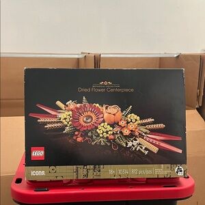 Lego Botanical Collection Dried Flower Centerpiece - Red, Orange, Yellow